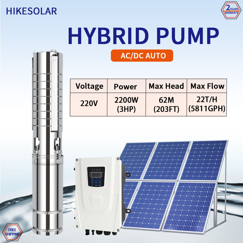 Solar Pool Pump Kit - Hybrid DC AC Solar Powered High