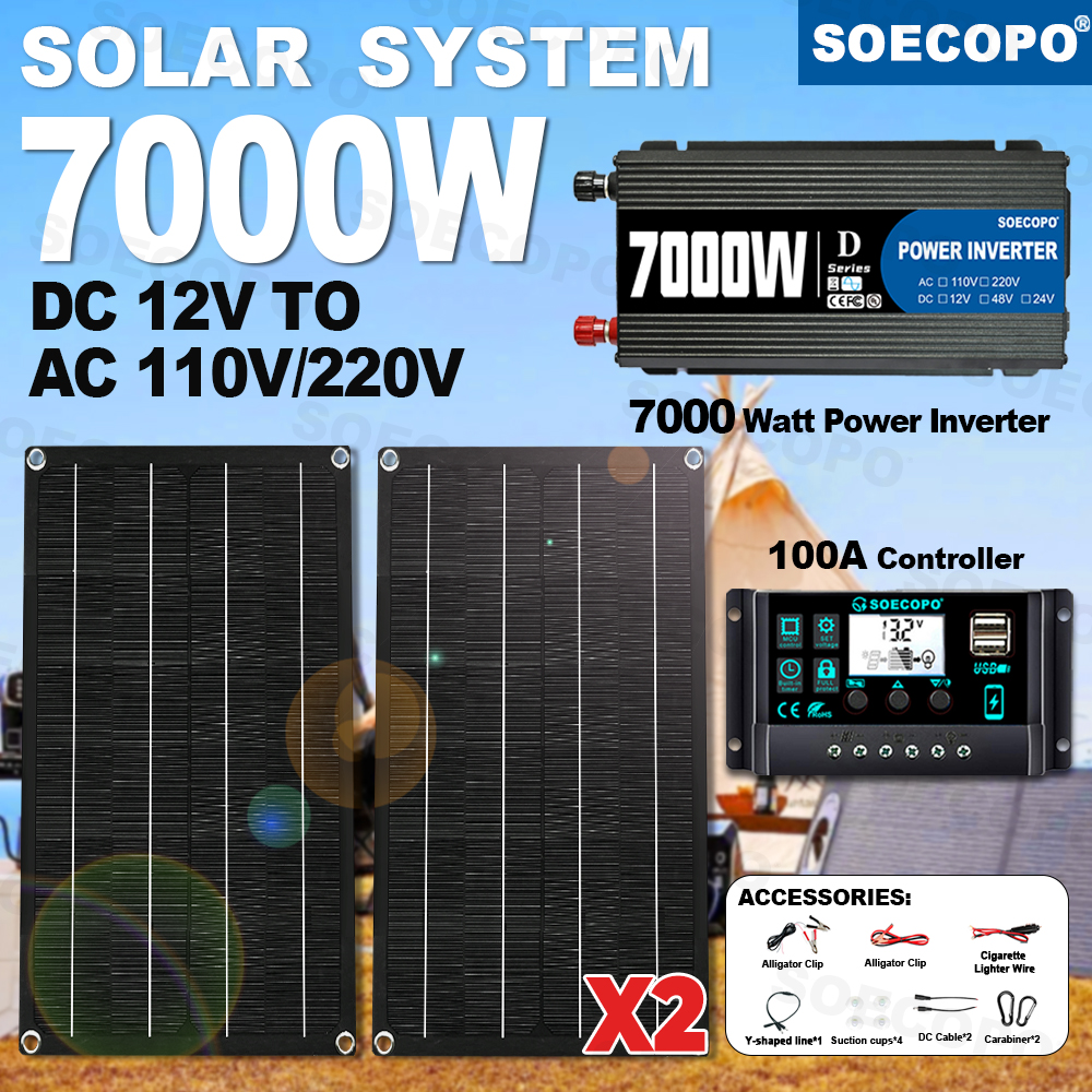 Off Grid Solar Kit - SOECOPO 7000W Peak Solar System Kit