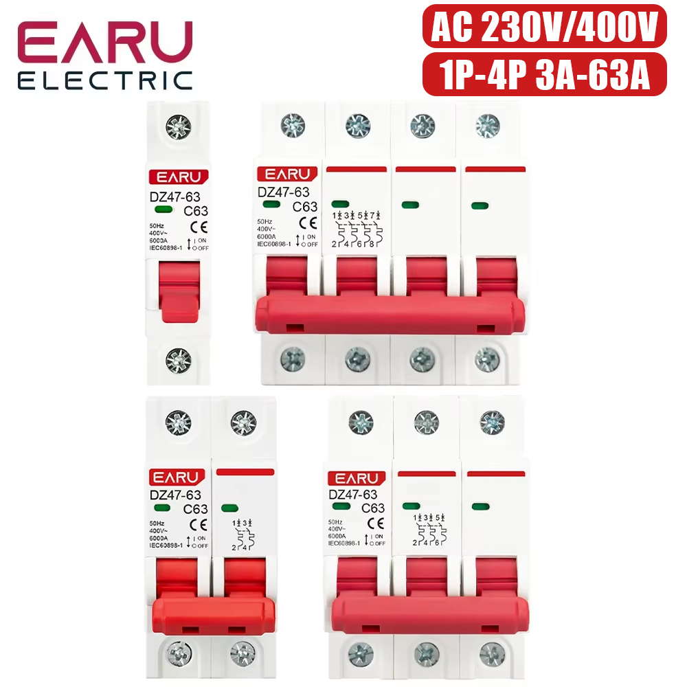 DZ47 1P 2P 3P 4P 3A-63A AC 230 - Din Rail Circuit Breaker 리뷰 및 가격