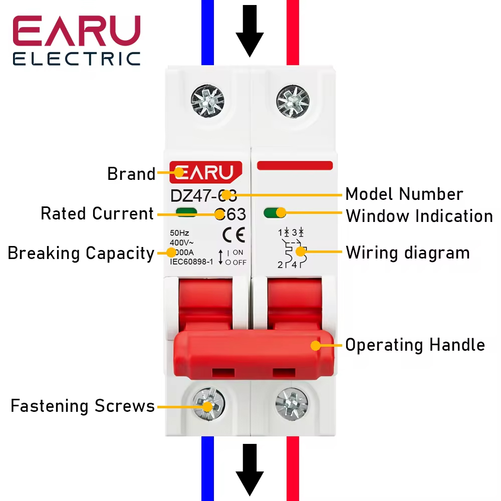 DZ47 1P 2P 3P 4P 3A-63A AC 230 - Din Rail Circuit Breaker 리뷰 및 가격