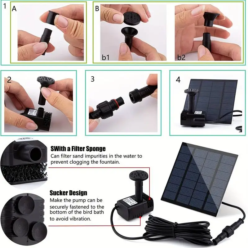 Solar Fountain with 6 Nozzles  - Solar Pool Pump Kit 리뷰 및 가격