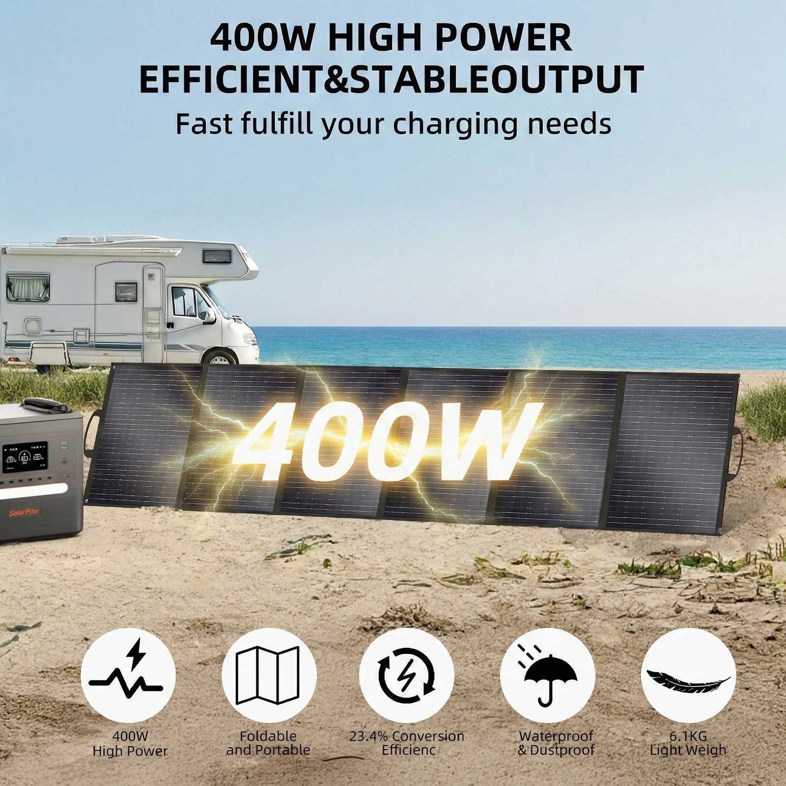SOLARPLAY 400W Foldable Solar  - Rv Solar Kit 400W 리뷰 및 가격