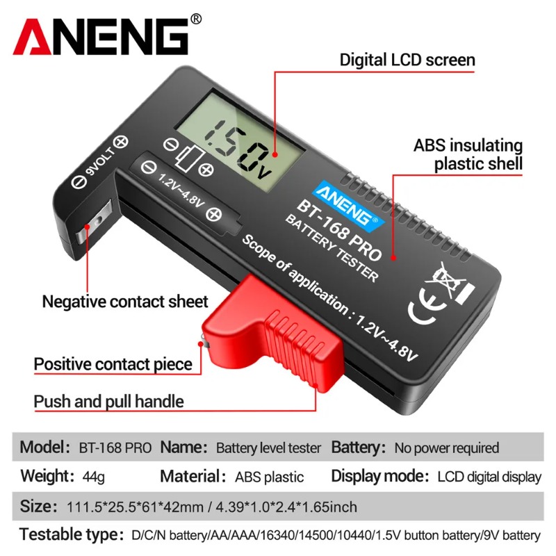 ANENG BT-168 PRO Battery Level - Renewable Energy Demonstration Kit 리뷰 및 가격