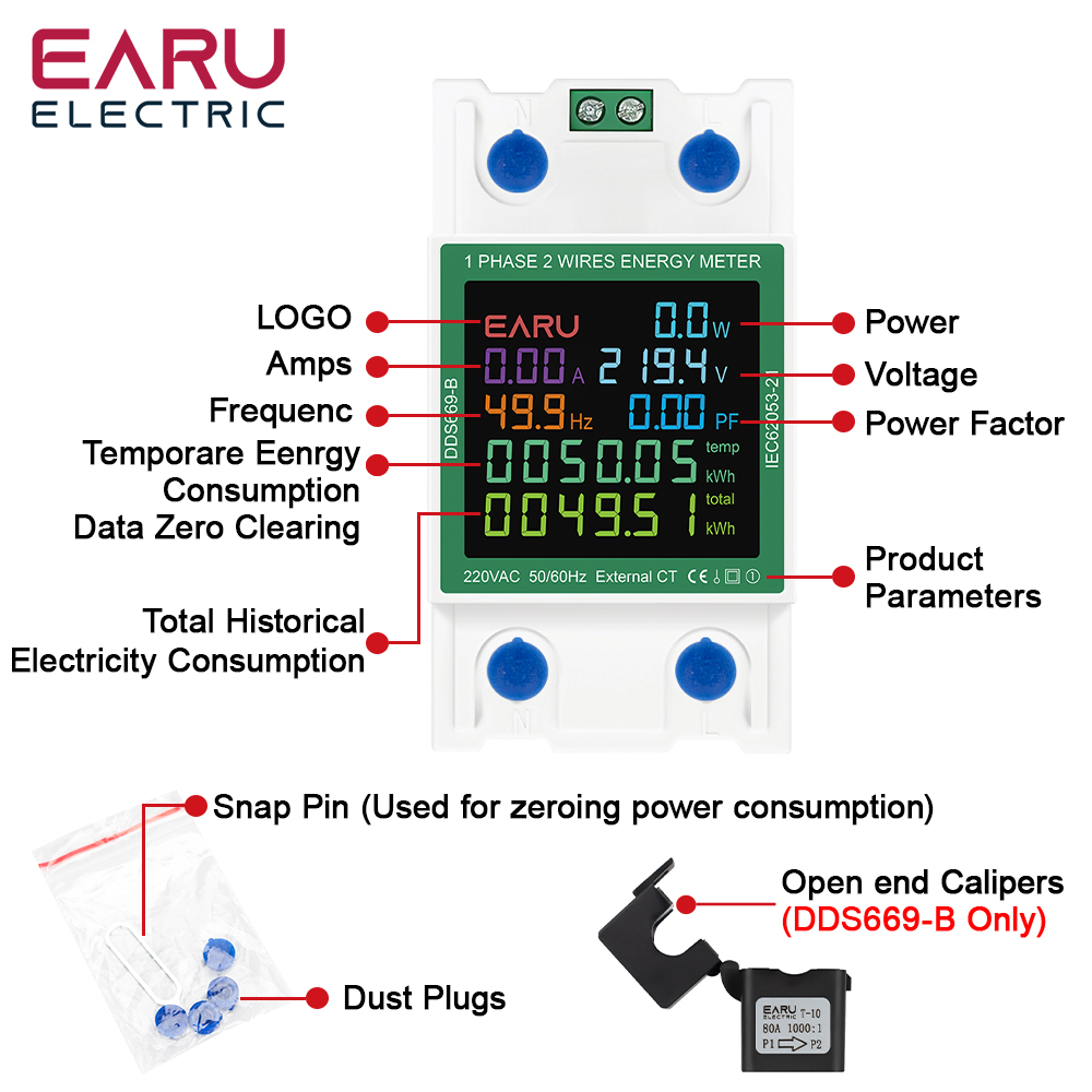 Din Rail AC Monitor 110V 220V  - Renewable Energy Demonstration Kit 리뷰 및 가격