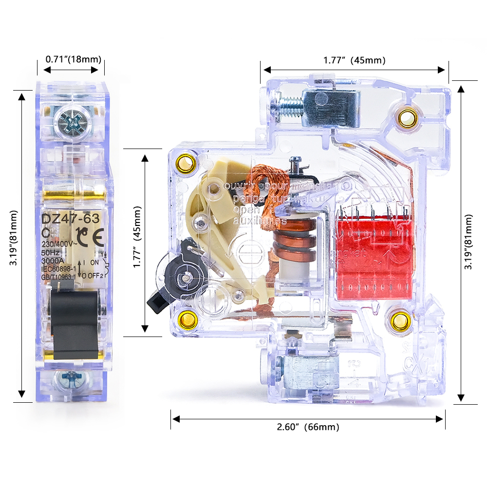 DZ47-63 Transparent Miniature  - Din Rail Circuit Breaker 리뷰 및 가격