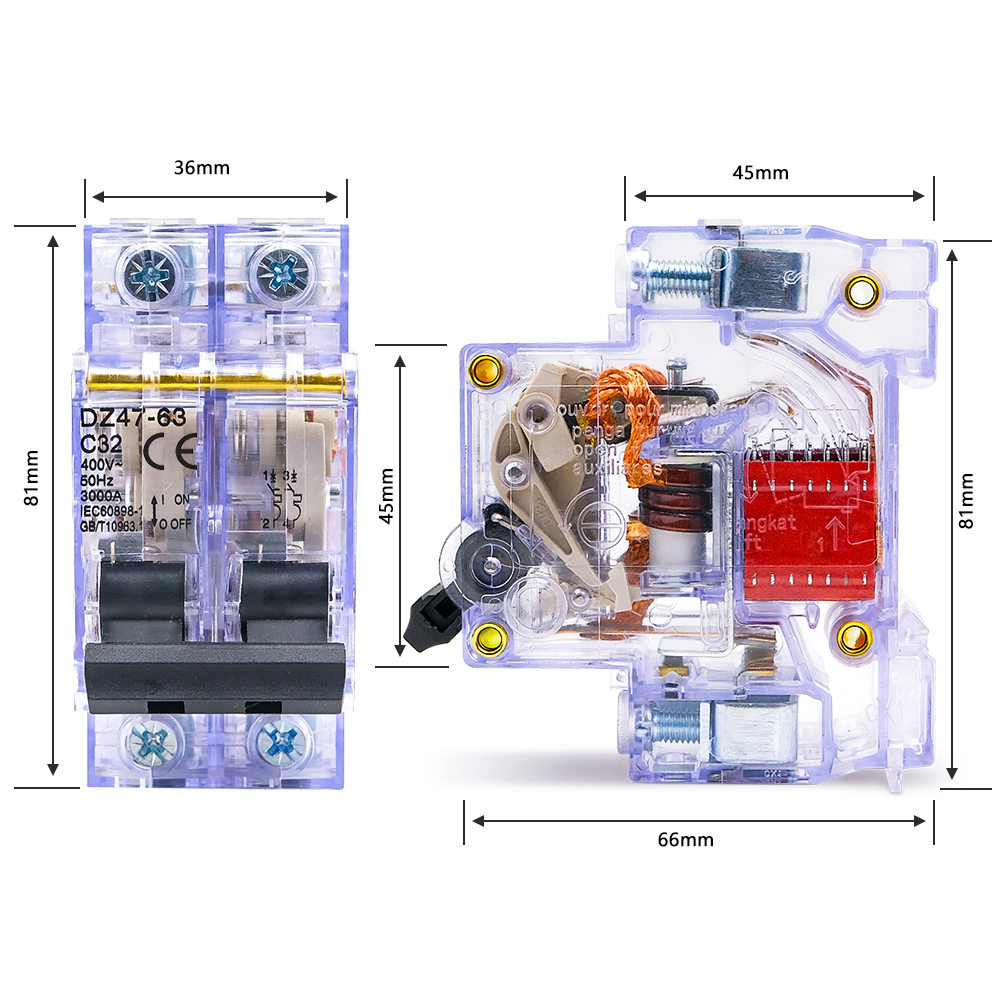 DZ47-63 Transparent Miniature  - Din Rail Circuit Breaker 리뷰 및 가격